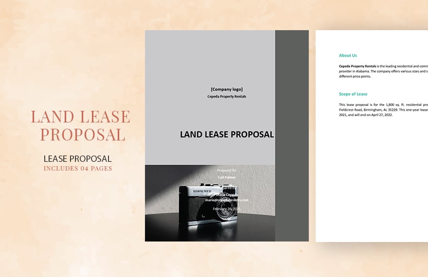 Land Lease Proposal Template in Word, Google Docs, Apple Pages