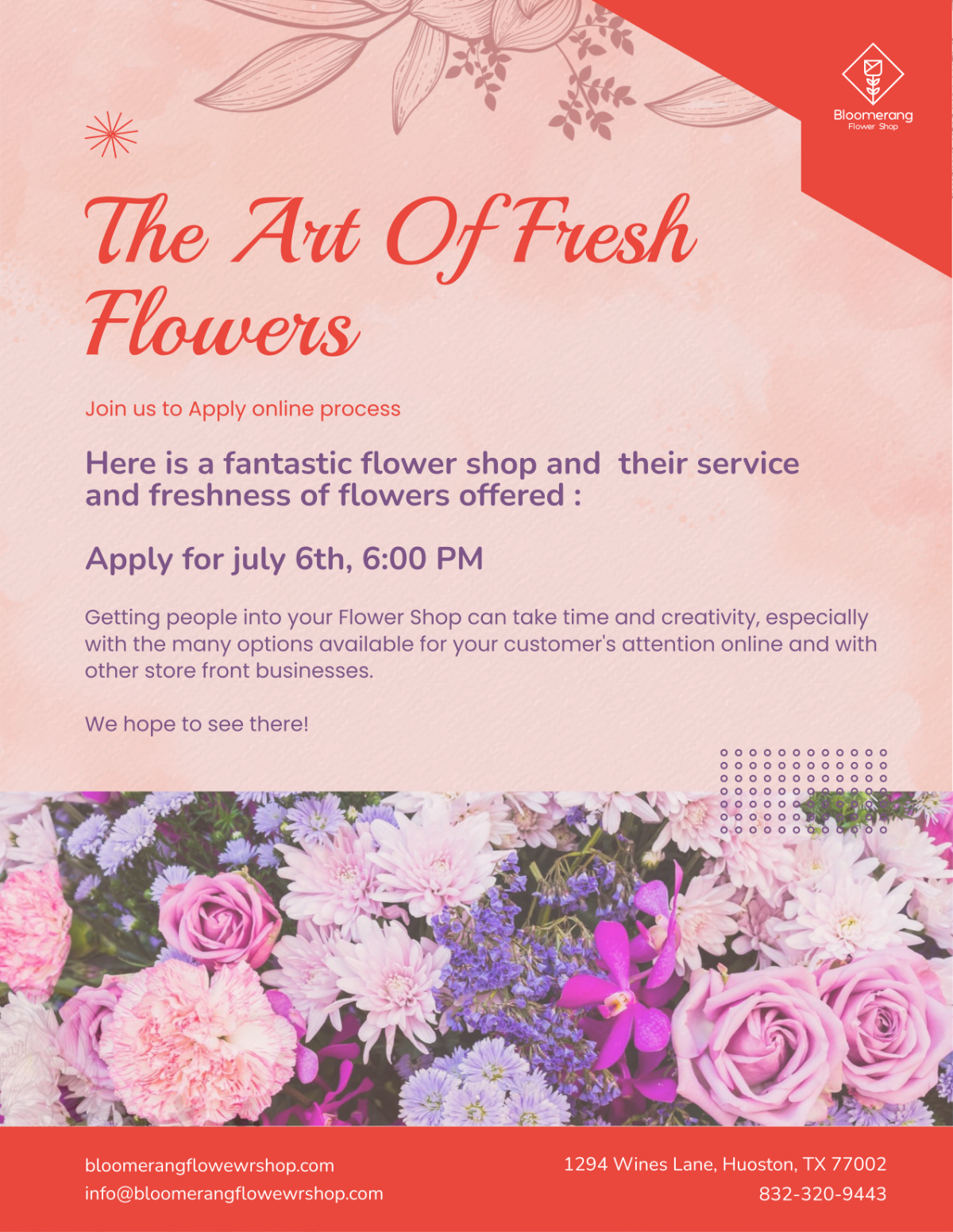 Flower Shop Announcement