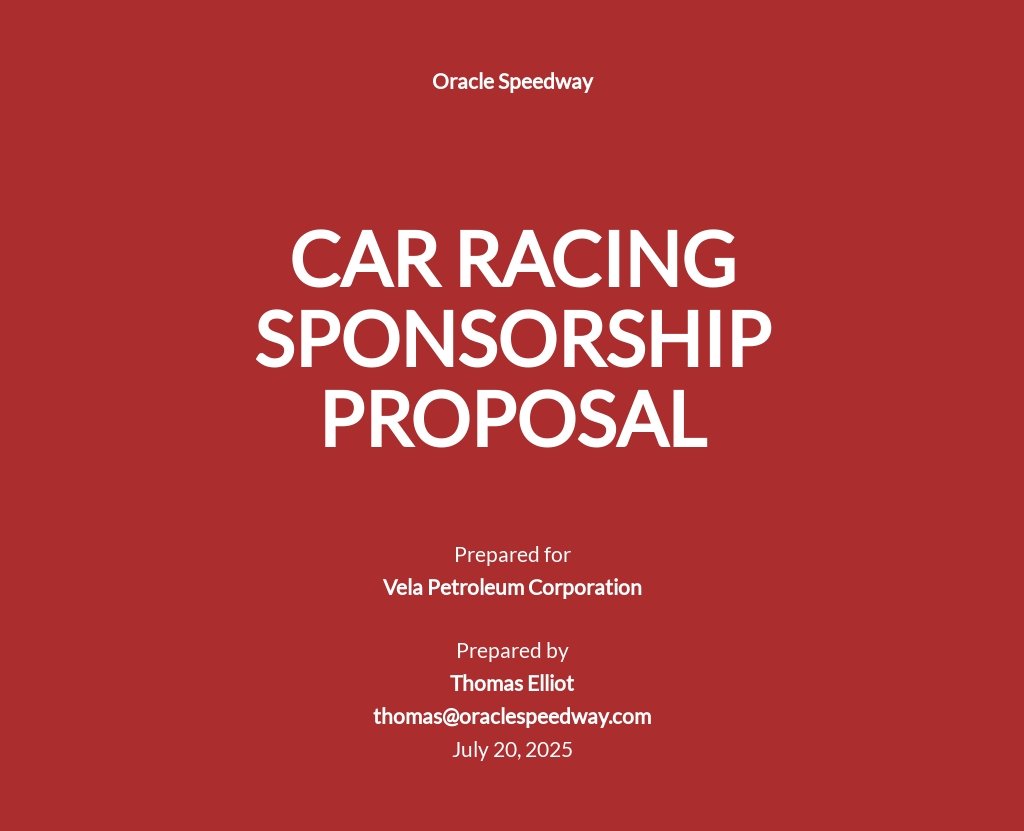  Racing Sponsorship Proposal Template Free 