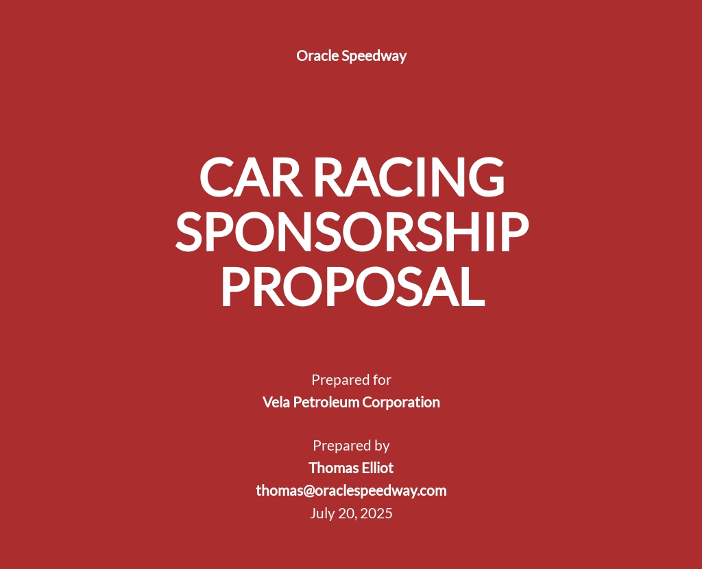 Image 3 for Race Car Sponsorship Proposal Template