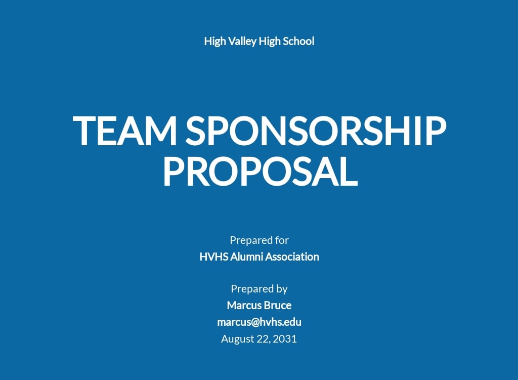 Sports Team Sponsorship Proposal Template