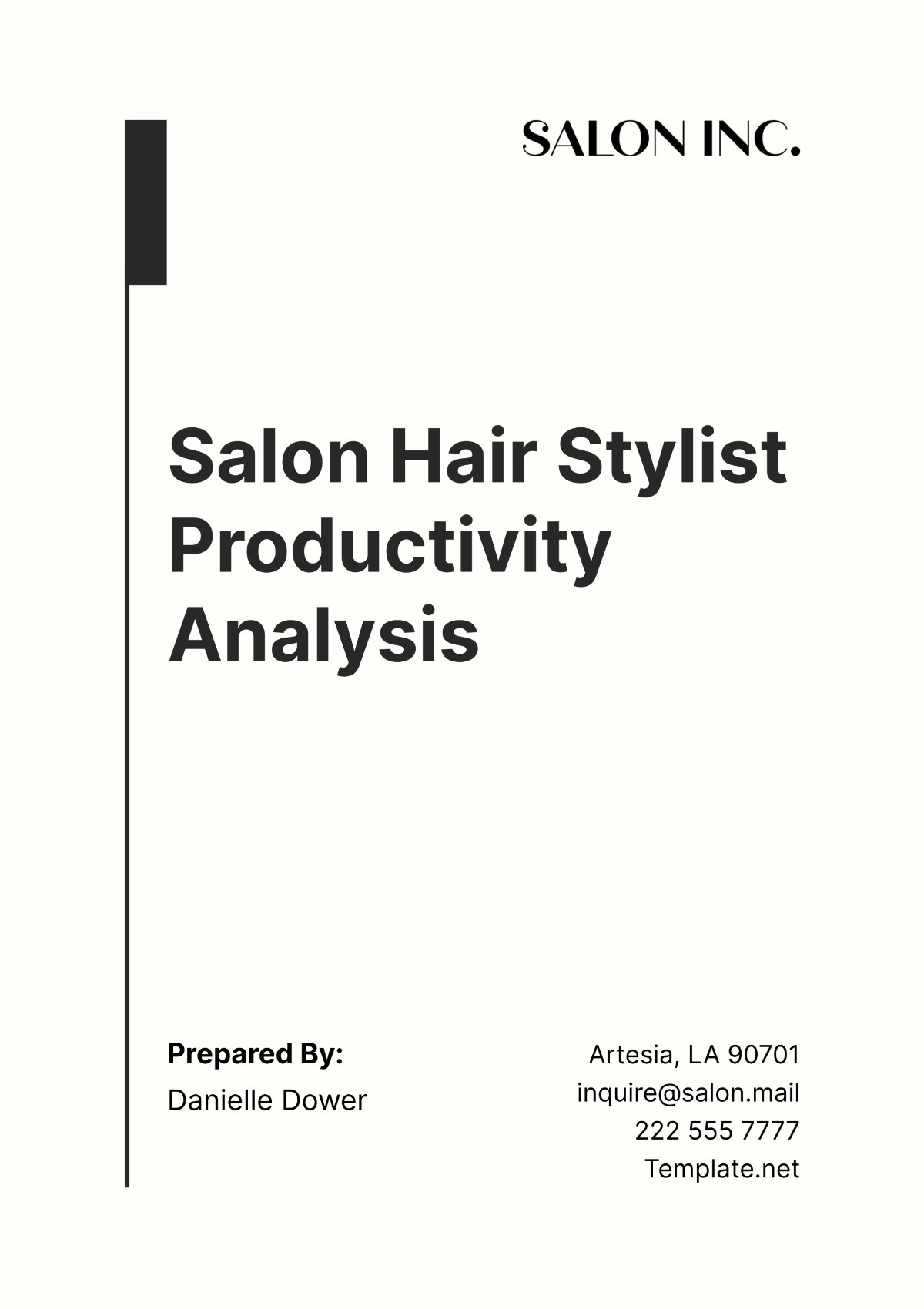 Salon Hair Stylist Productivity Analysis Template - Edit Online & Download