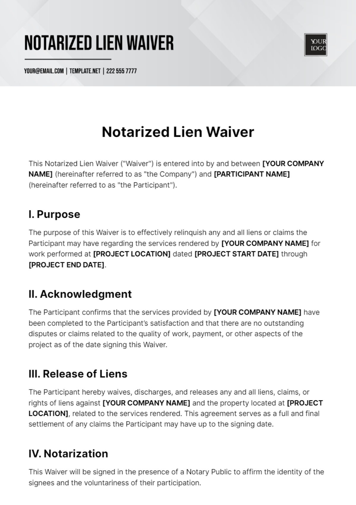 Notarized Lien Waiver Template Astra edu pl Notarized Lien Waiver Template Astra edu pl