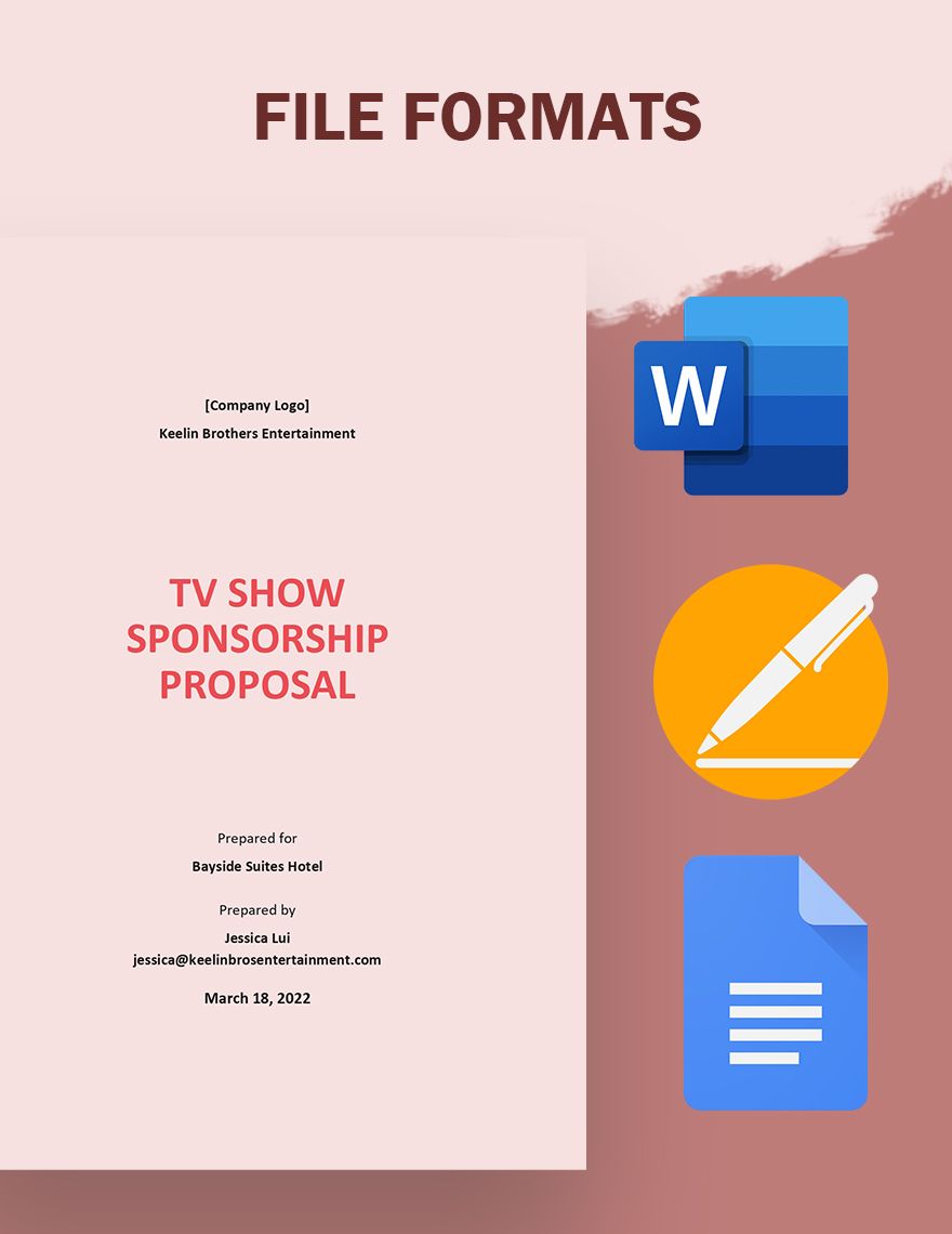 Tv Show Sponsorship Proposal Template
