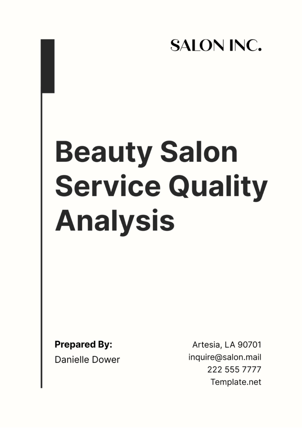 Beauty Salon Service Quality Analysis Template