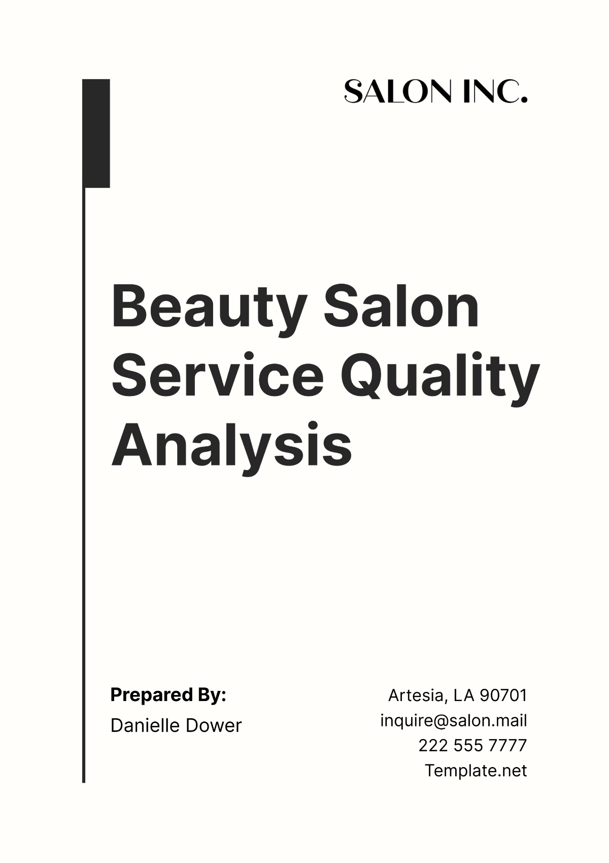 Beauty Salon Service Quality Analysis Template - Edit Online & Download