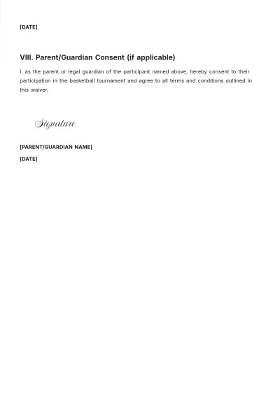 Free Basketball Waiver Template to Edit Online