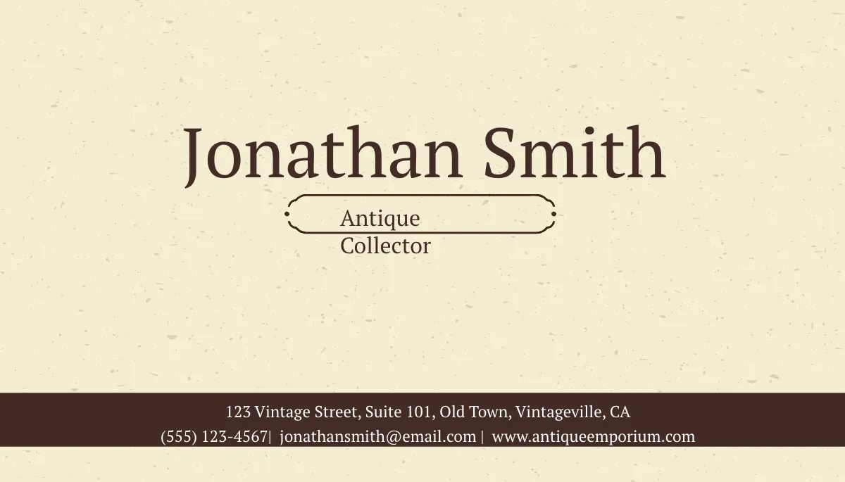 Free Vintage Business Card Template to Edit Online
