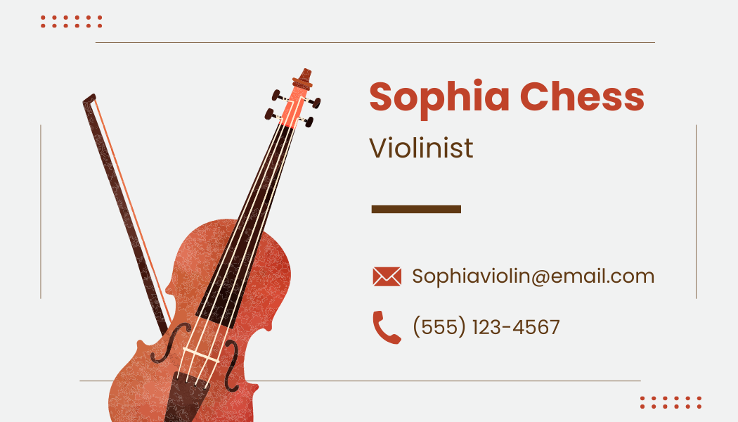 Free Violinist Business Card Template