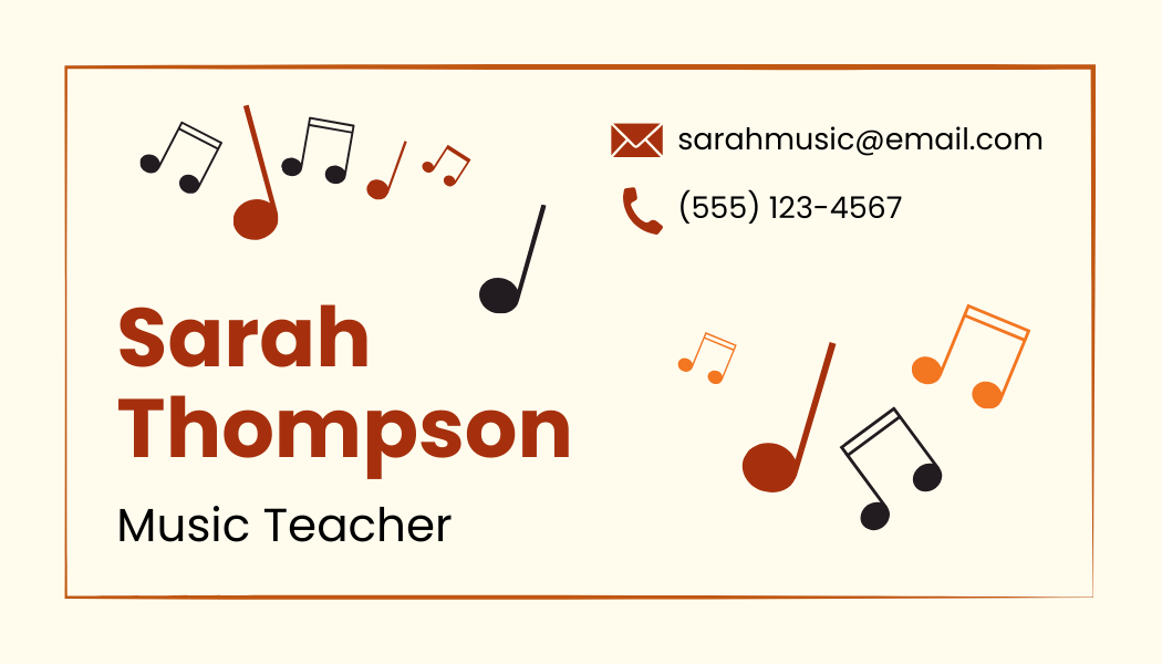 Music Teacher Business Card