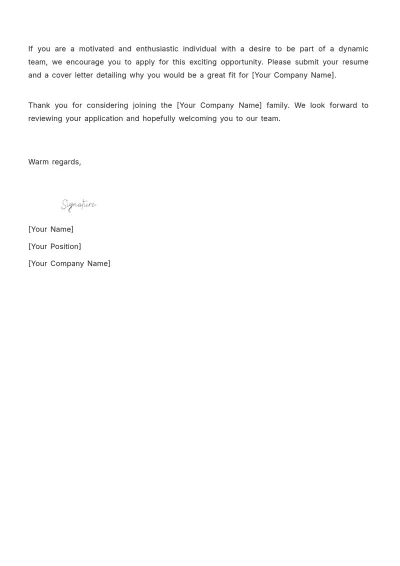 Free Salon Employment Cover Letter Template to Edit Online