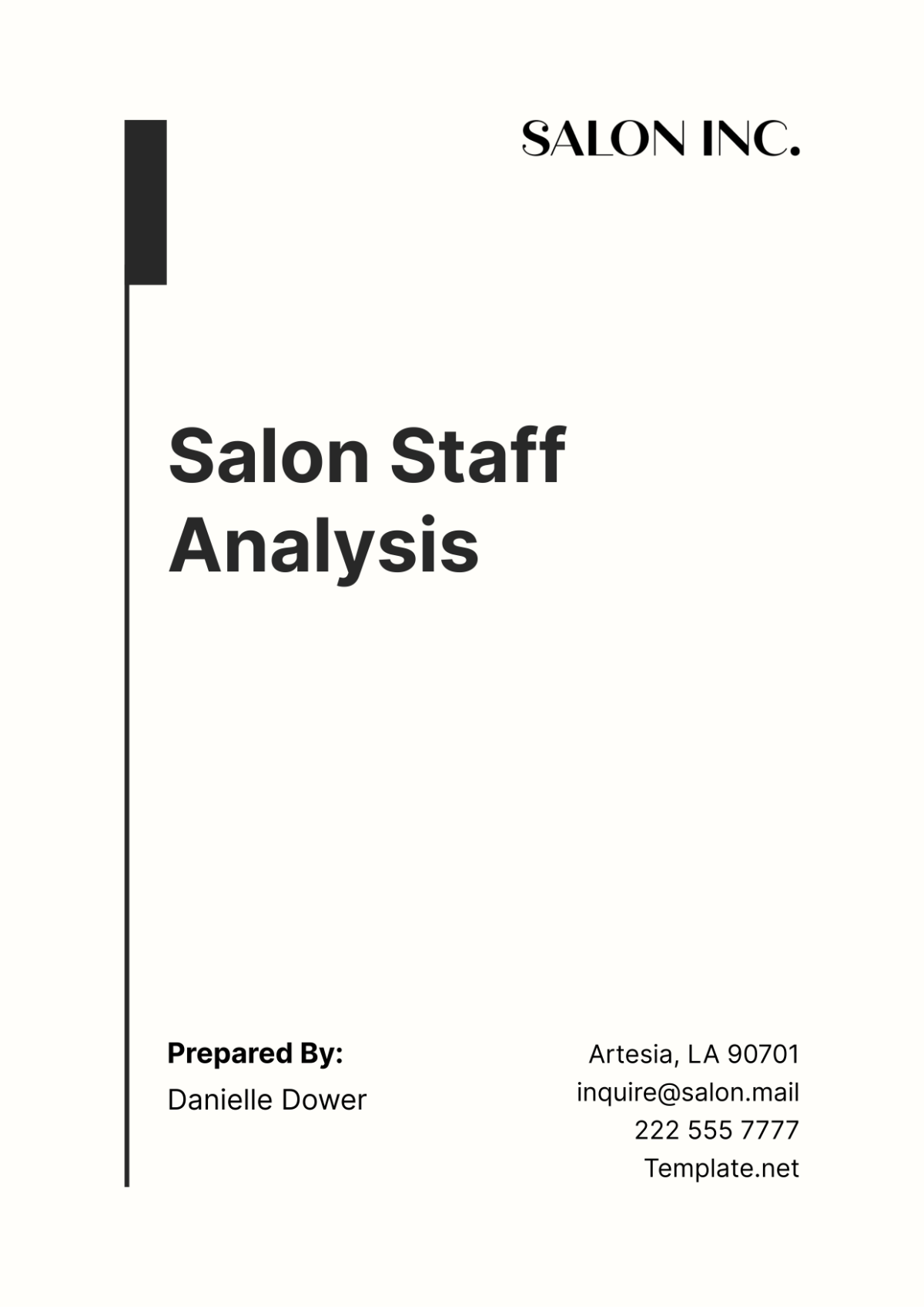 Salon Staff Analysis Template