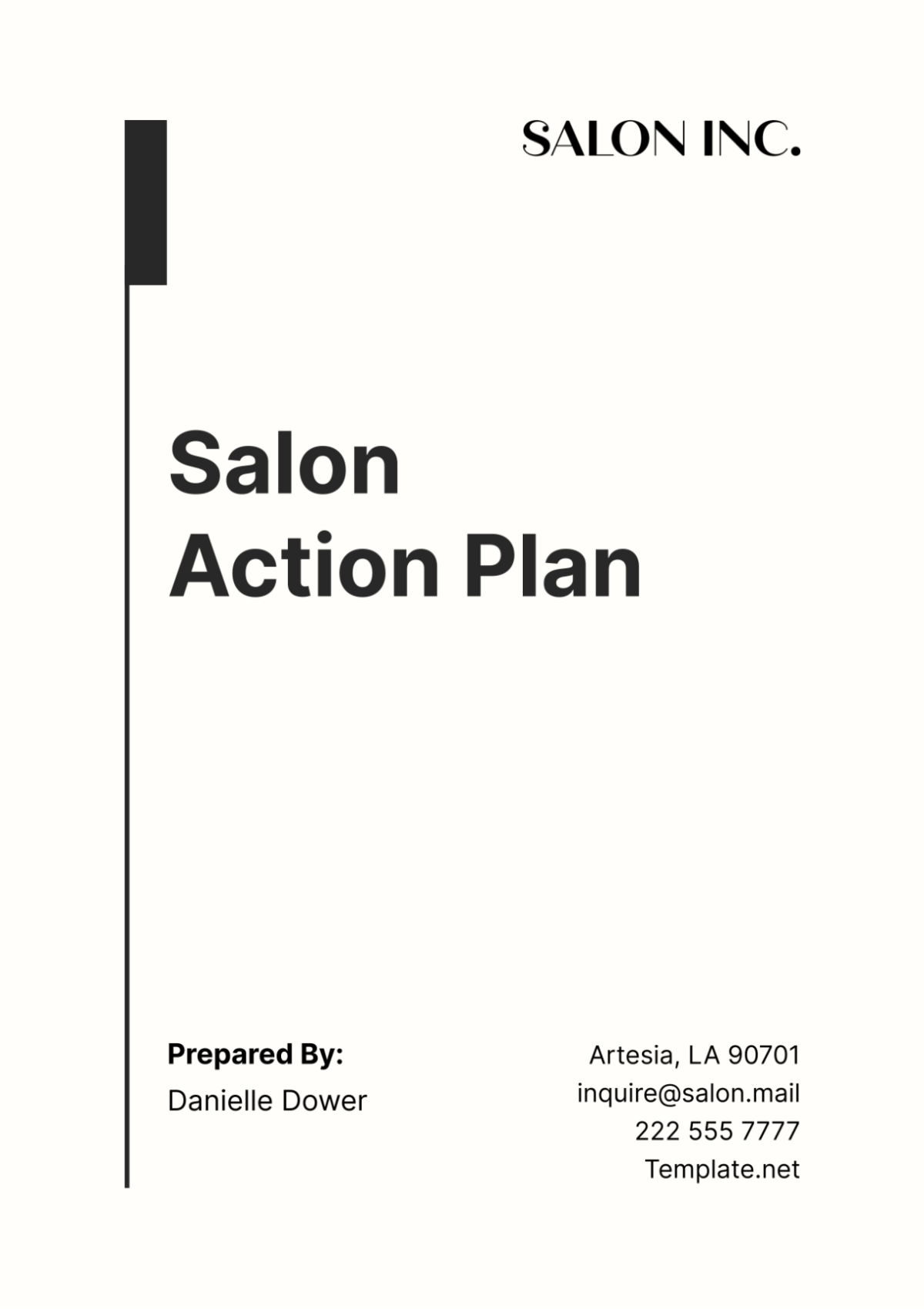 Salon Action Plan Template