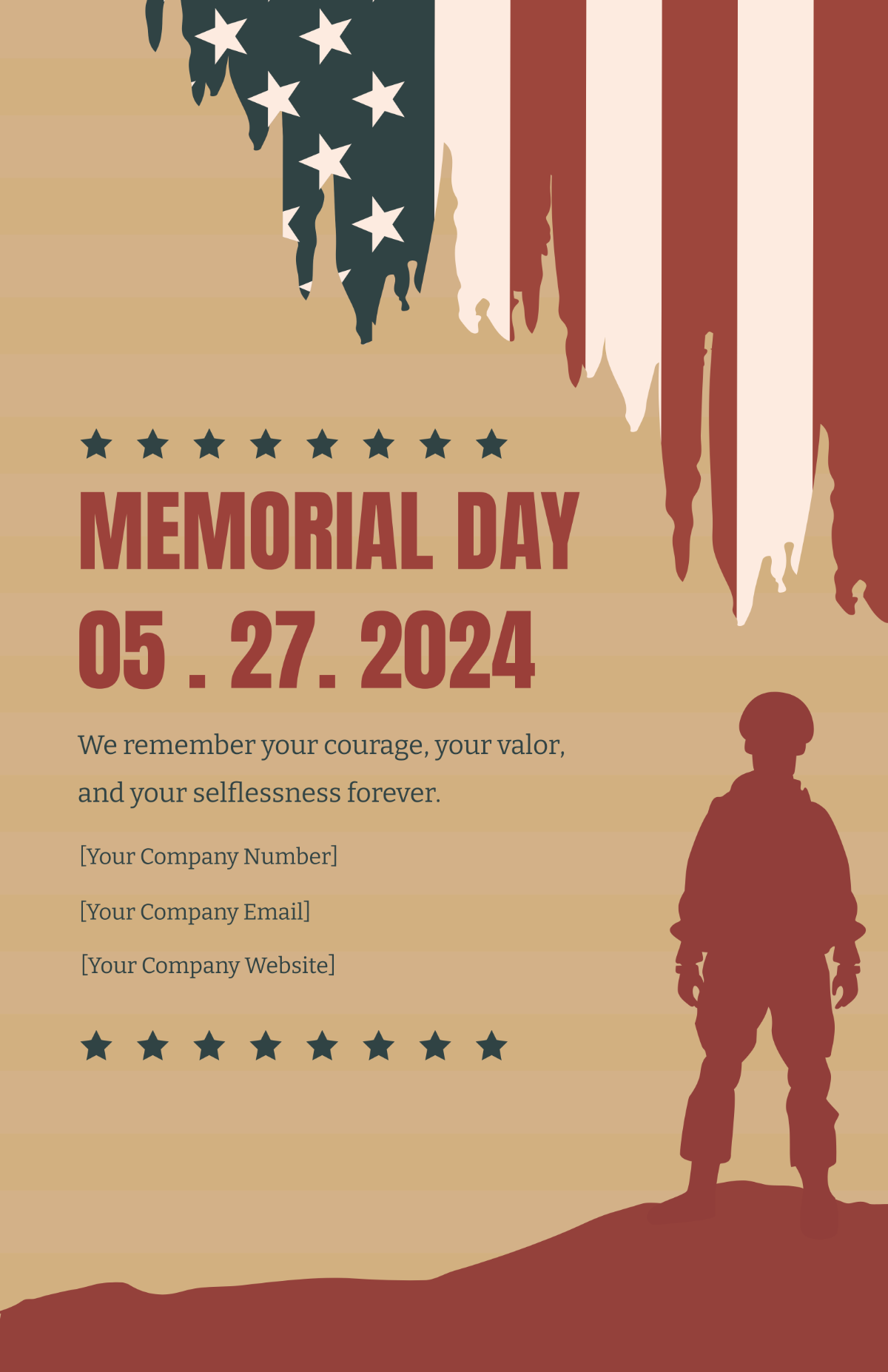 Free Memorial Day Vintage Poster Template