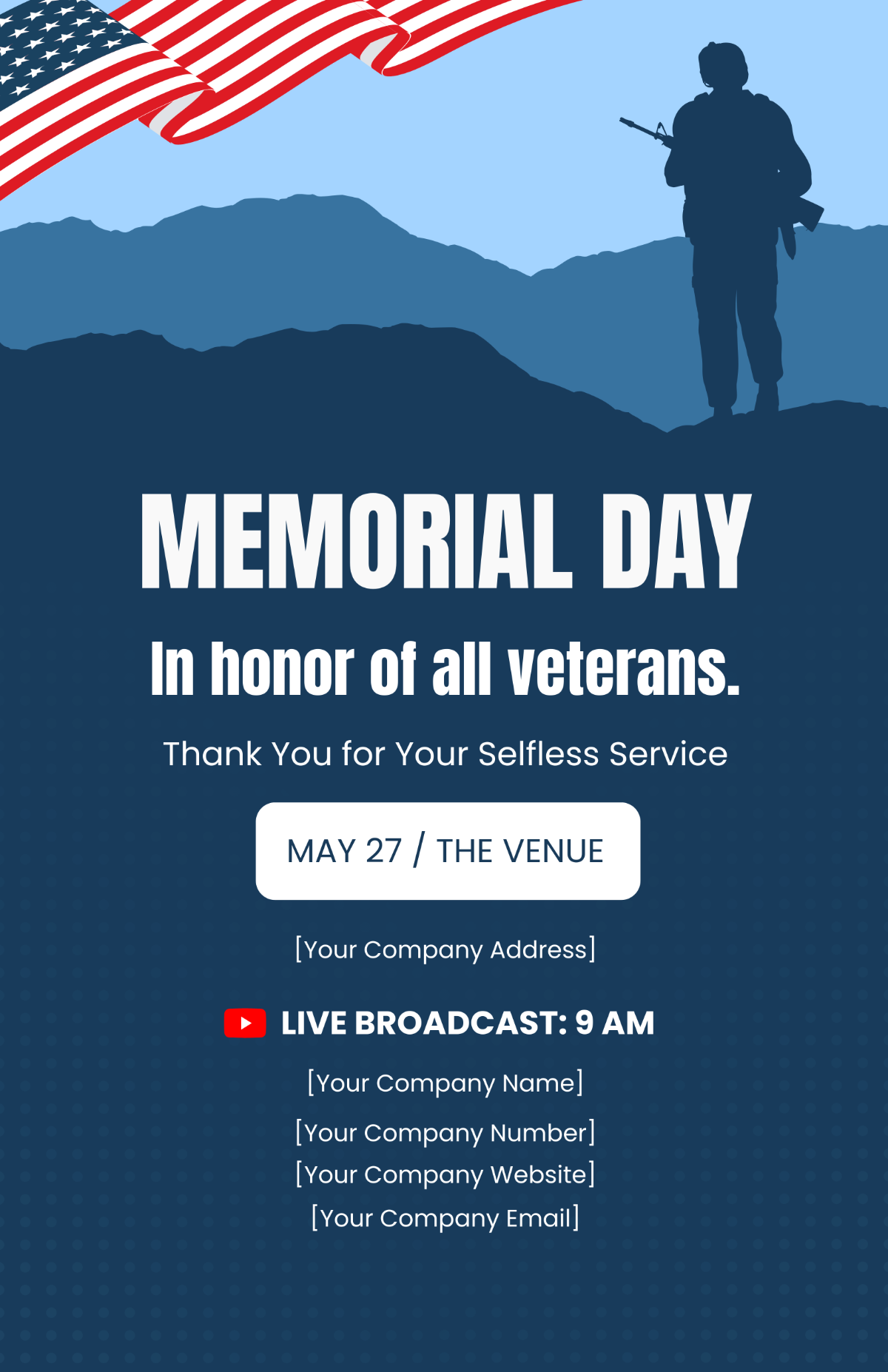 Free Veterans Memorial Day Poster Template