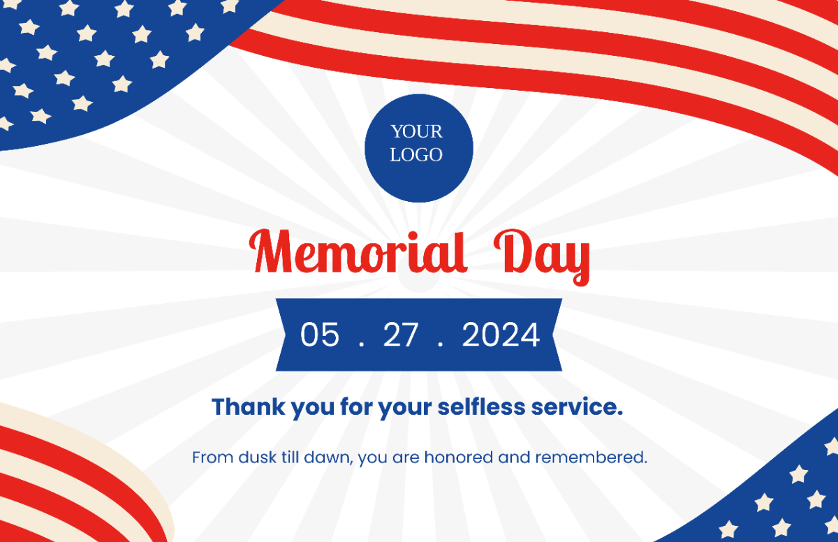 Free Memorial Day Landscape Poster Template