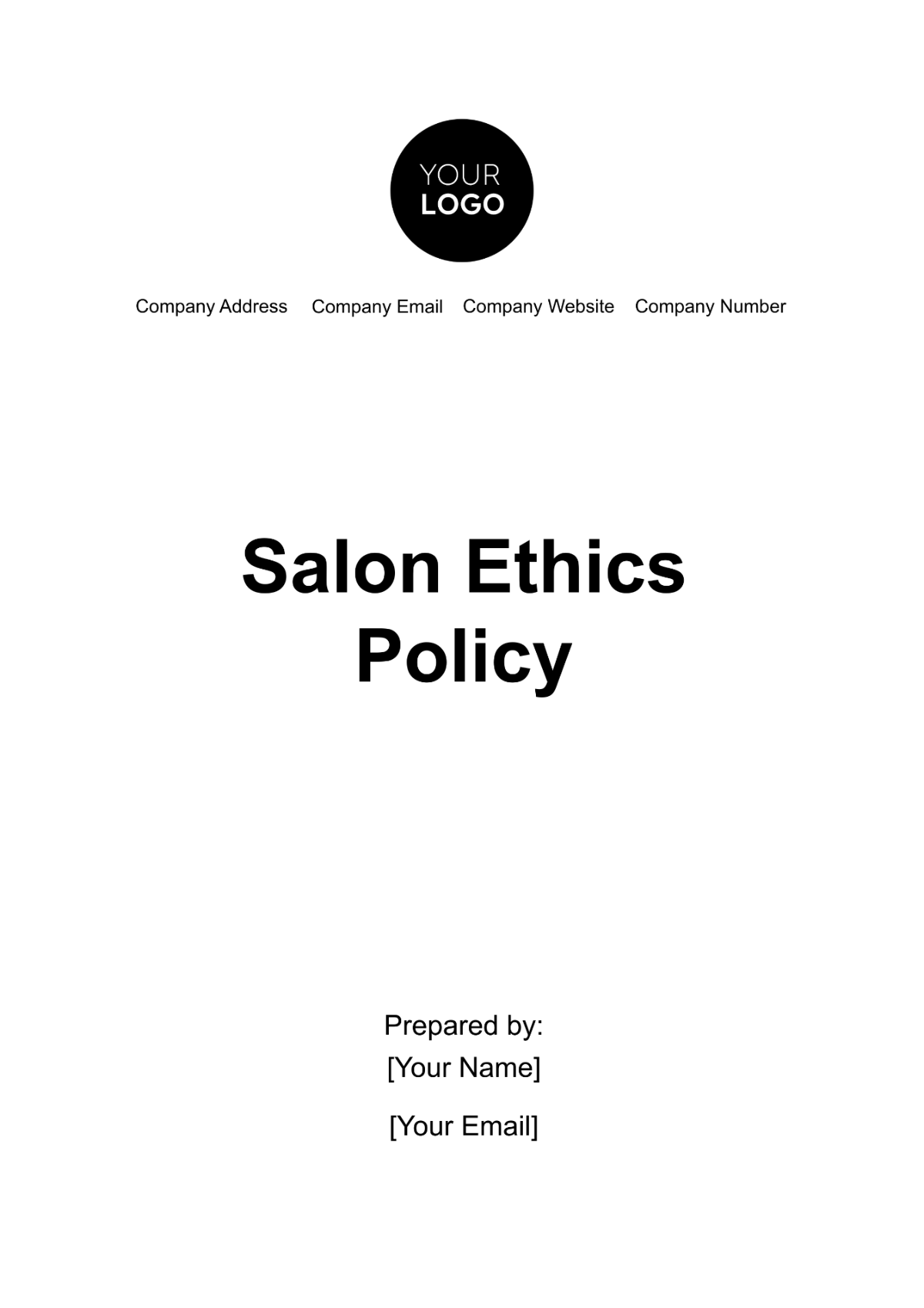 Free Salon Ethics Policy Template