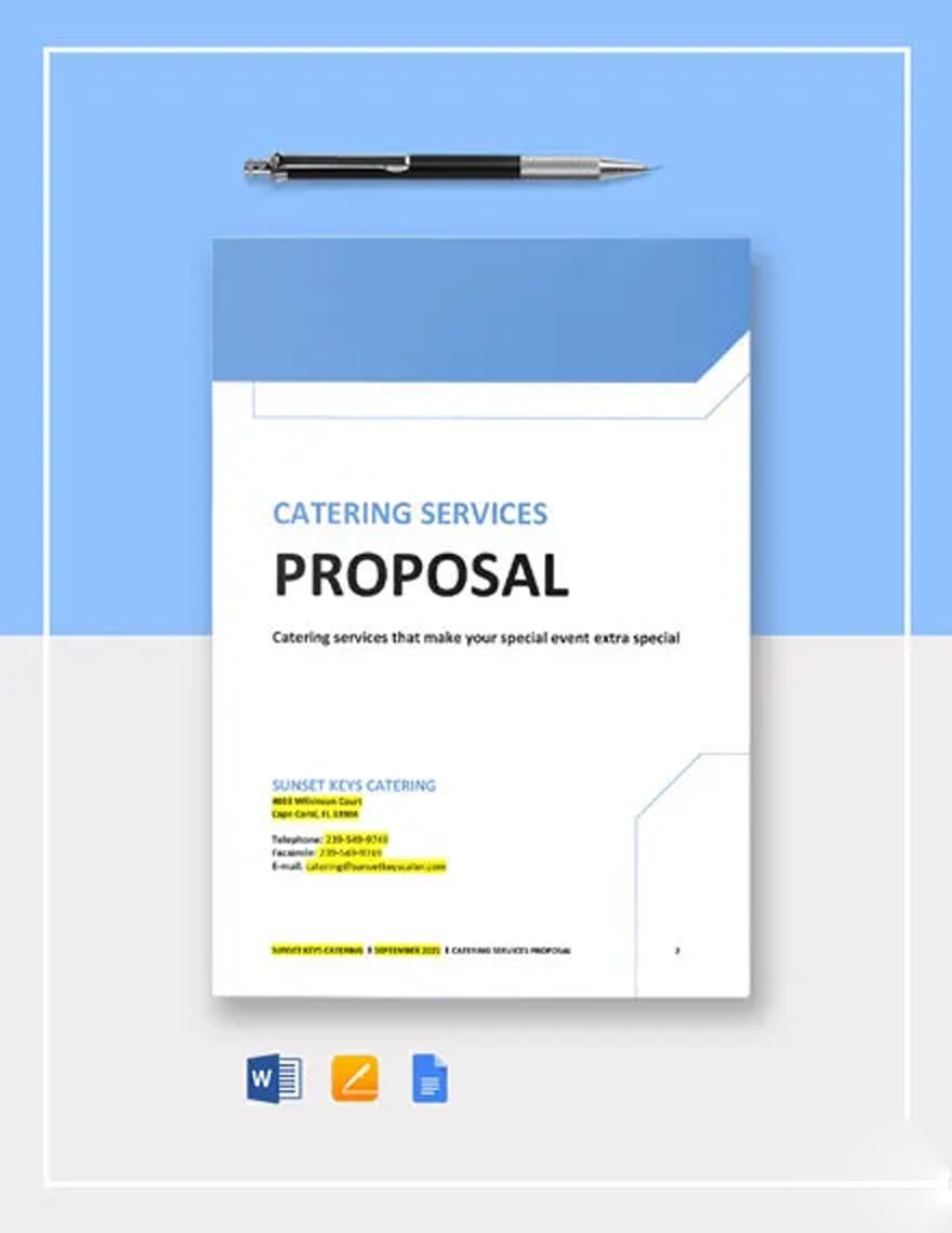Wedding Catering Proposal Template