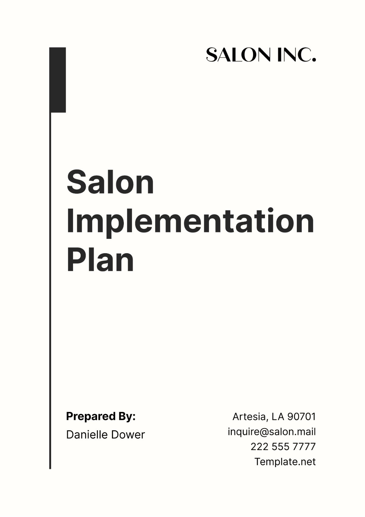 Salon Implementation Plan Template - Edit Online & Download