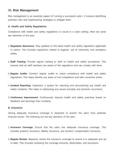 Free Salon Management Plan Template to Edit Online