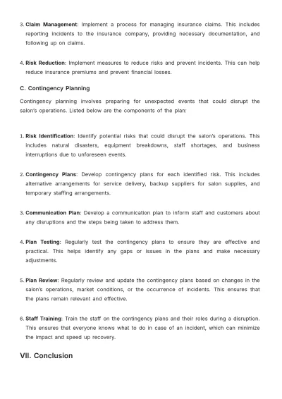 Free Salon Management Plan Template to Edit Online