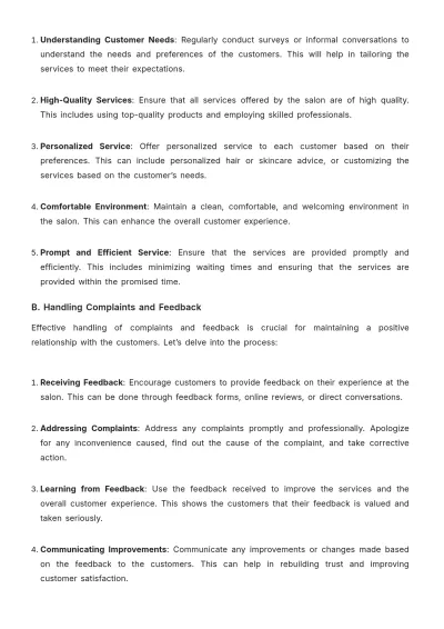 Free Salon Management Plan Template to Edit Online