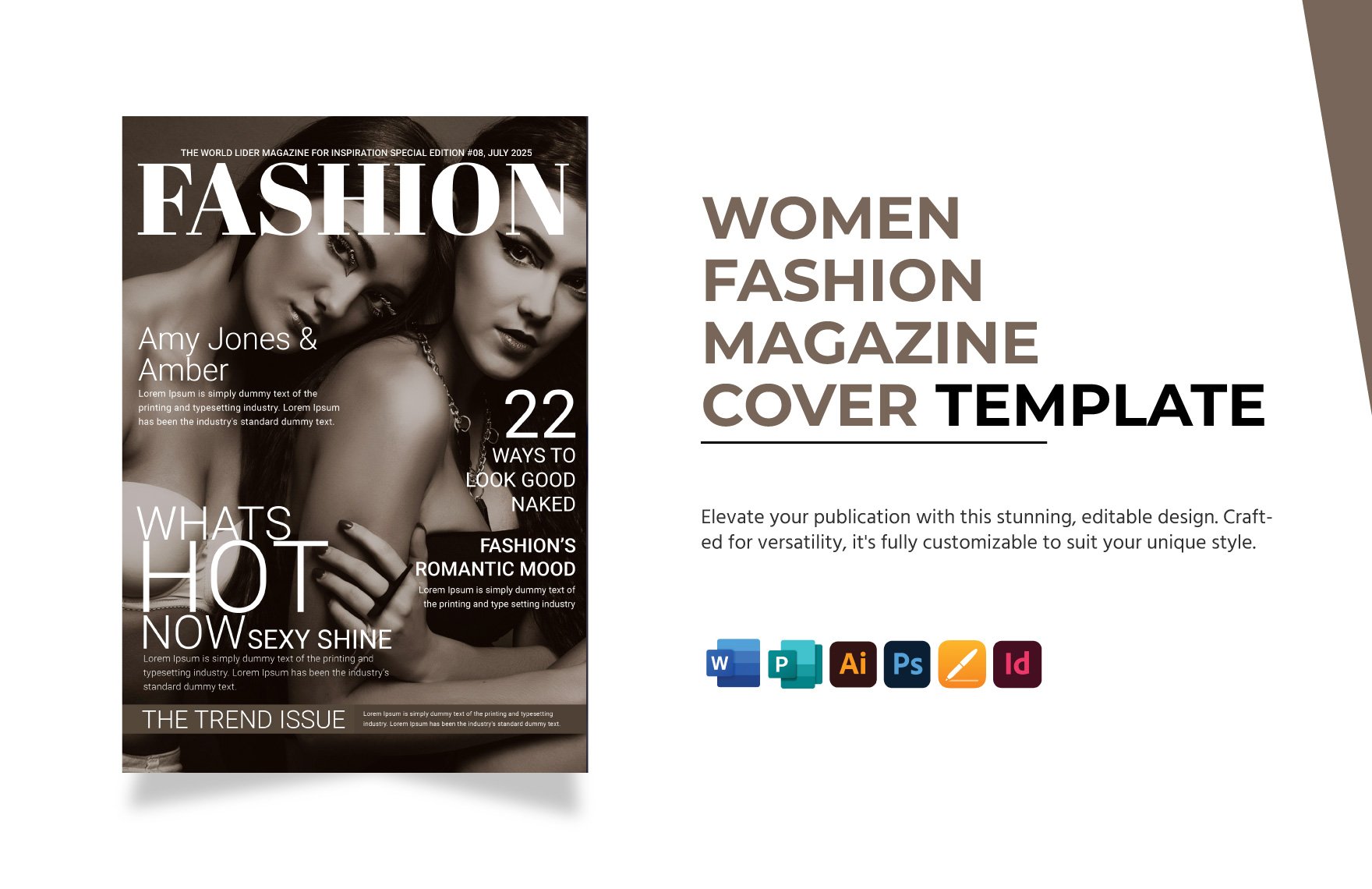 Women Fashion Magazine Cover Template