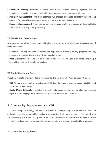 Free Salon Monthly Plan Template to Edit Online