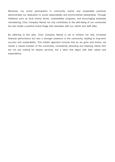 Free Salon Monthly Plan Template to Edit Online