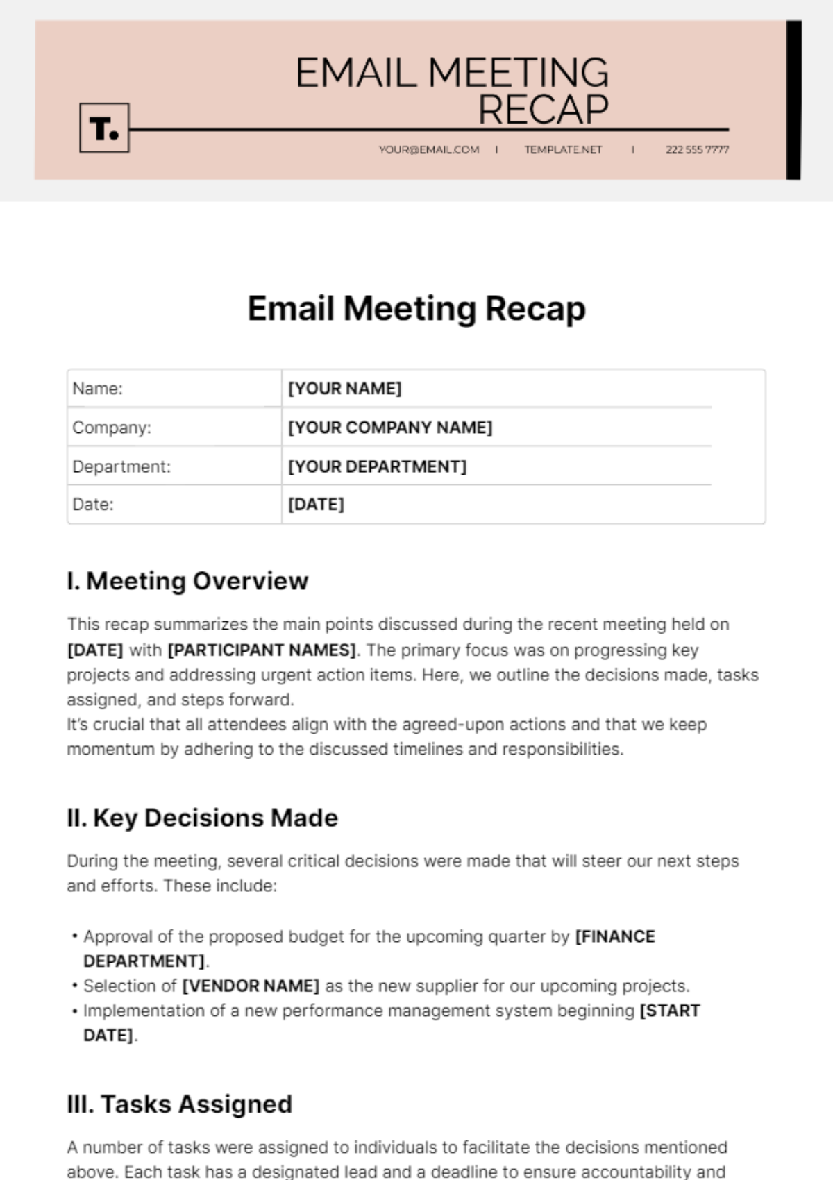 FREE Recap Templates Examples Edit Online Download Template