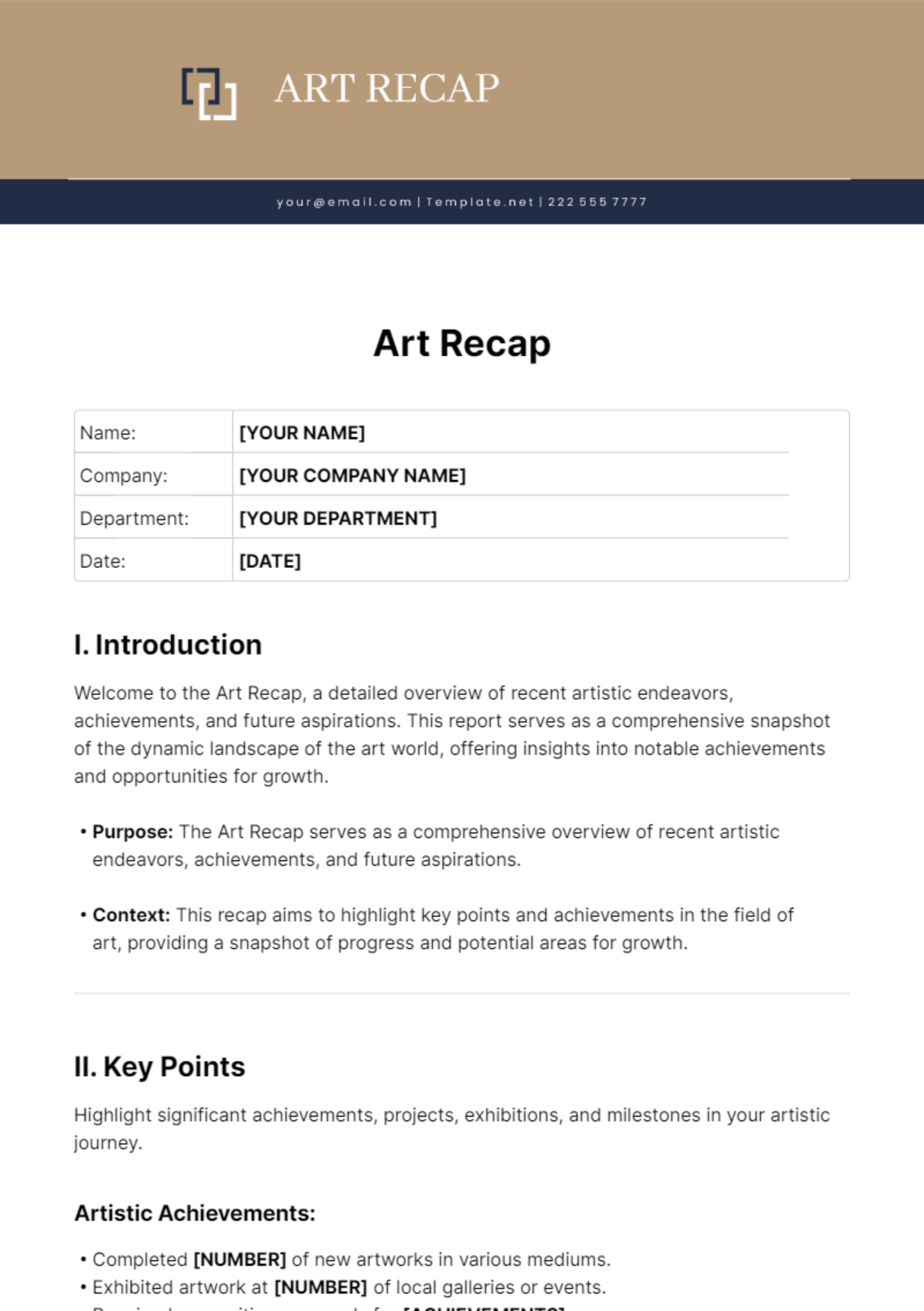 Free Art Recap Template - Edit Online & Download | Template.net