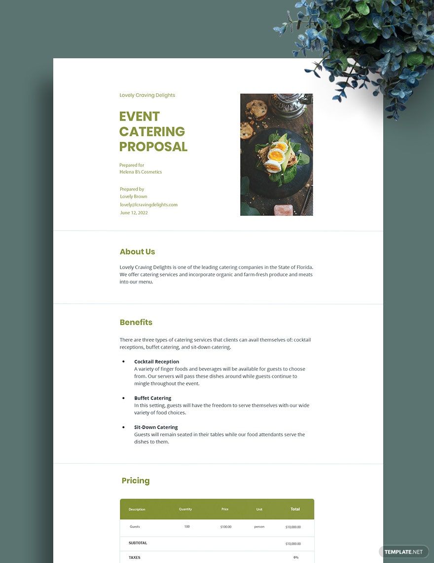 Event Catering Proposal Template