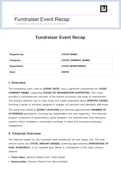 Free Fundraiser Event Recap Template to Edit Online