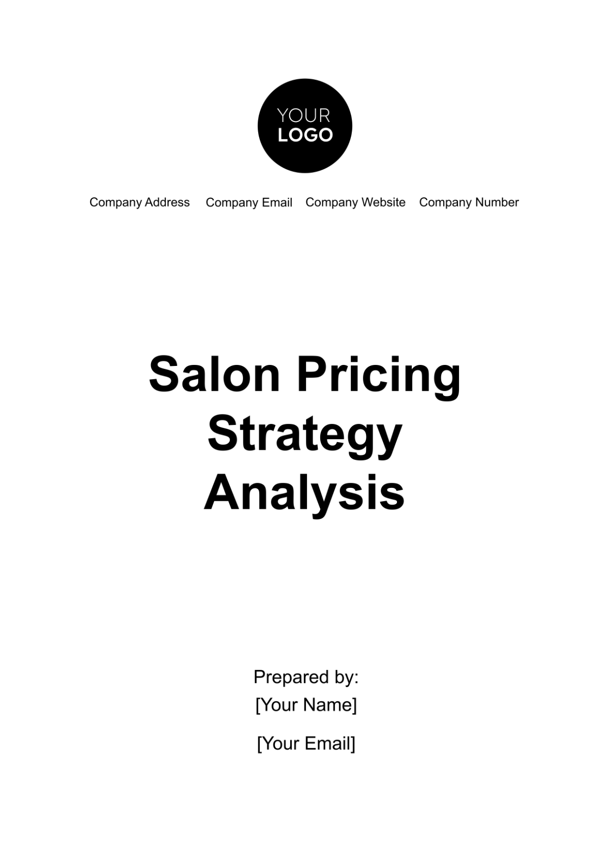 Salon Pricing Strategy Analysis Template