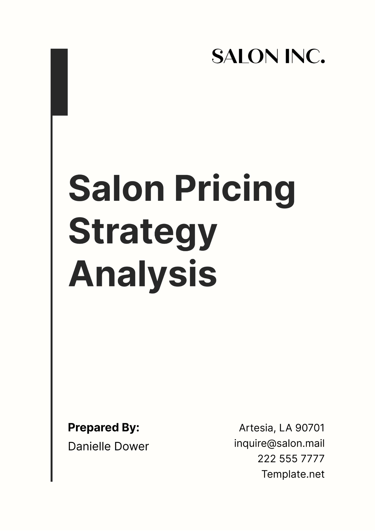 Salon Pricing Strategy Analysis Template - Edit Online & Download