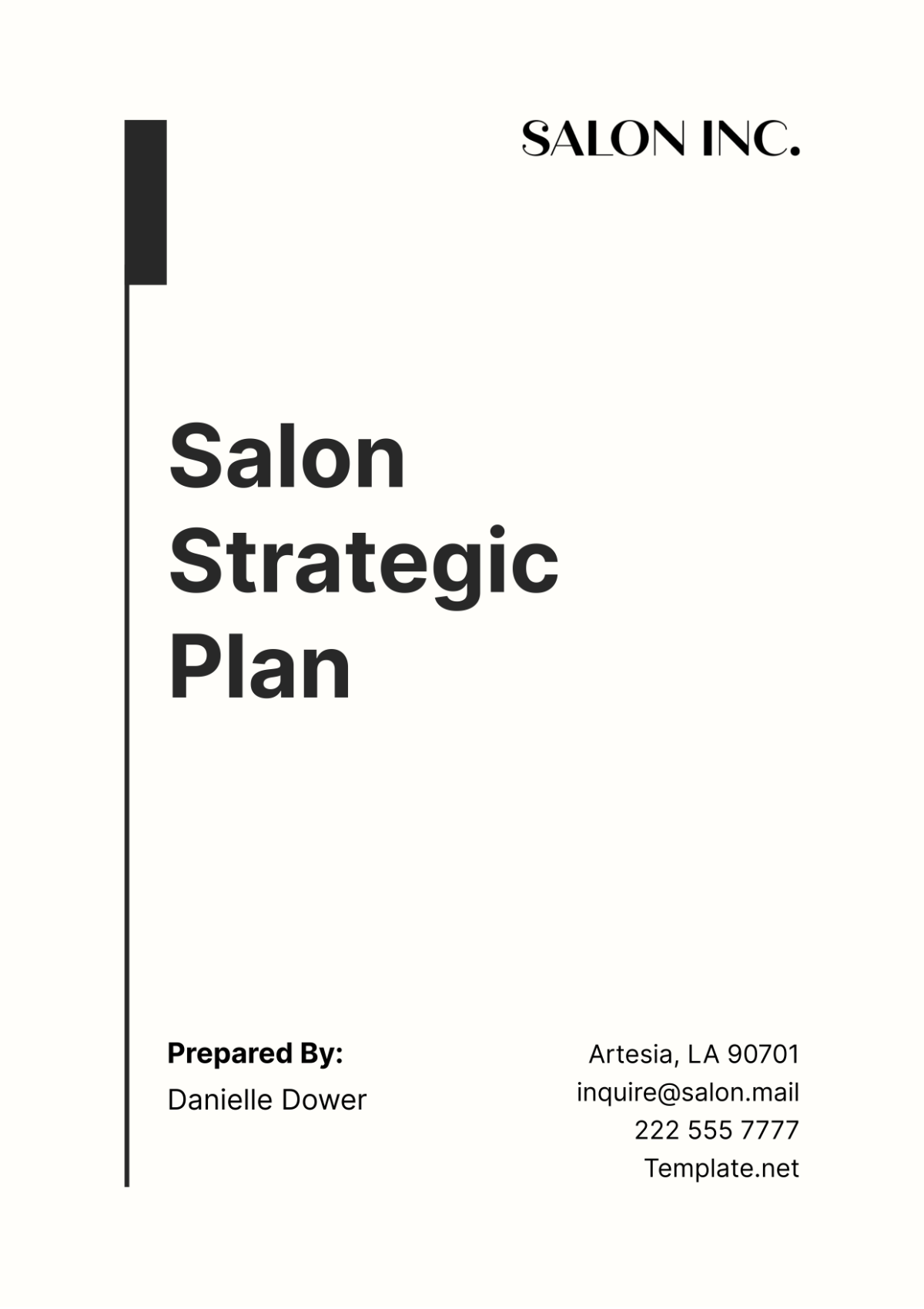 Free Salon Strategic Plan Template