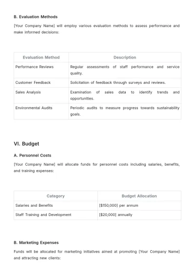 Free Salon Work Plan Template to Edit Online