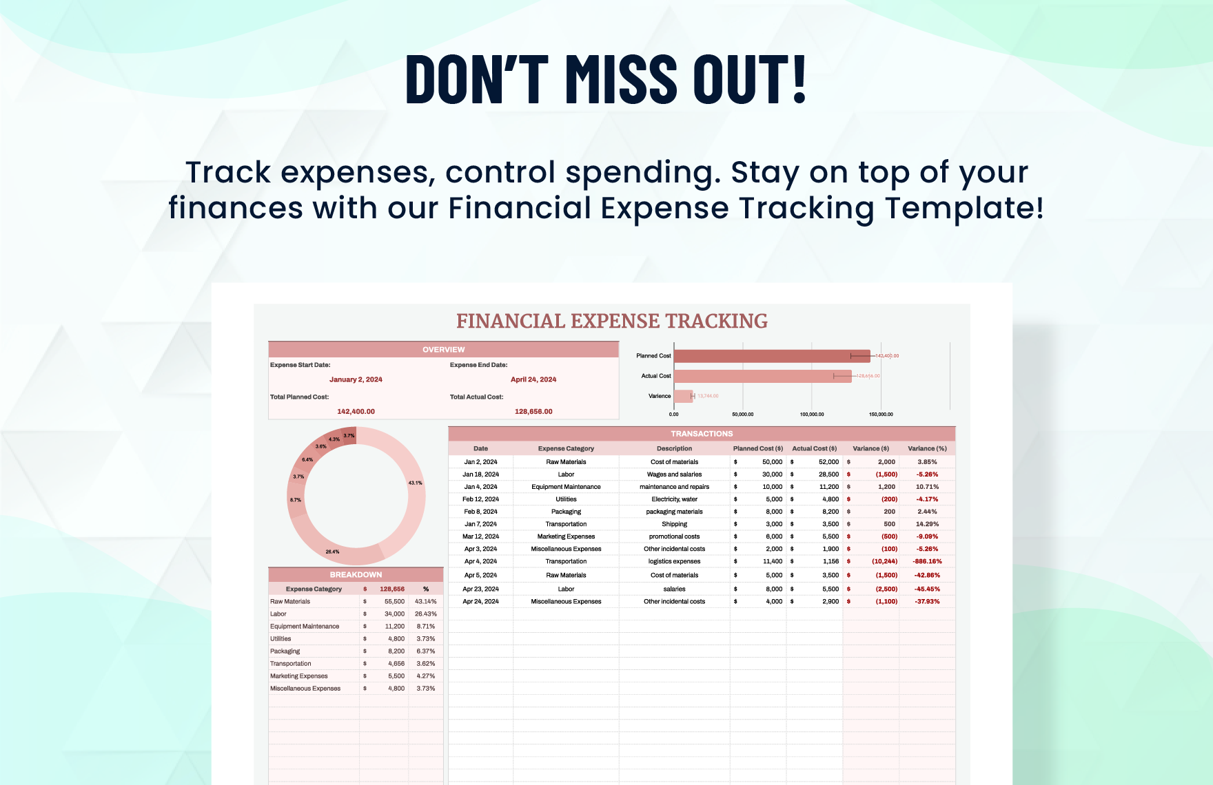 Financial Expense Tracking Template