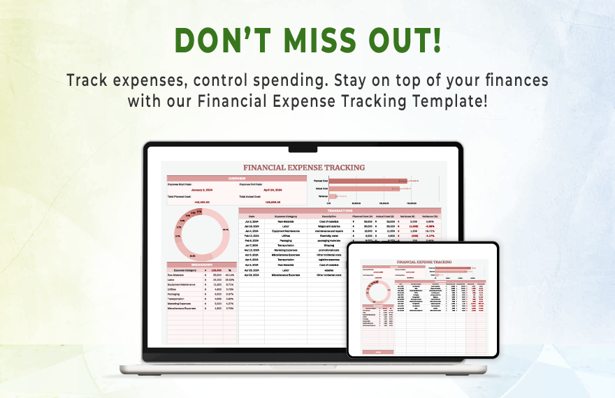 Financial Expense Tracking Template