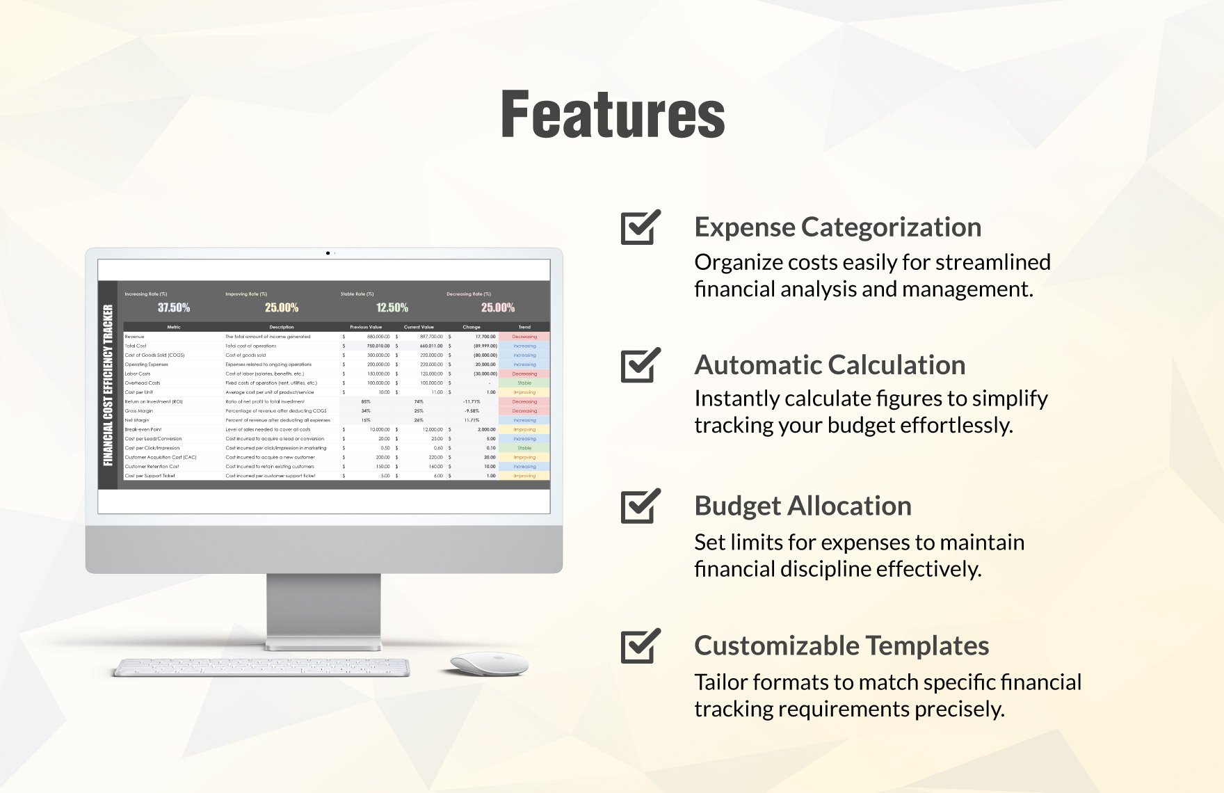 Financial Cost Efficiency Tracker Template