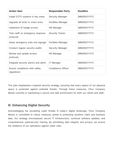 Free Salon Security Plan Template to Edit Online