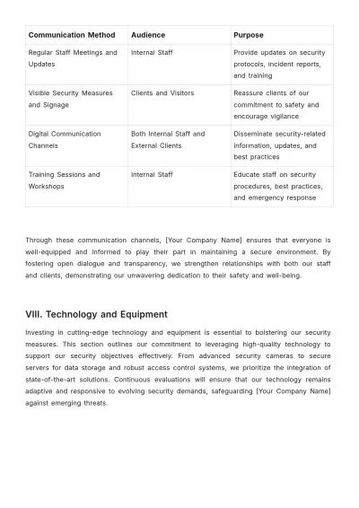 Free Salon Security Plan Template to Edit Online
