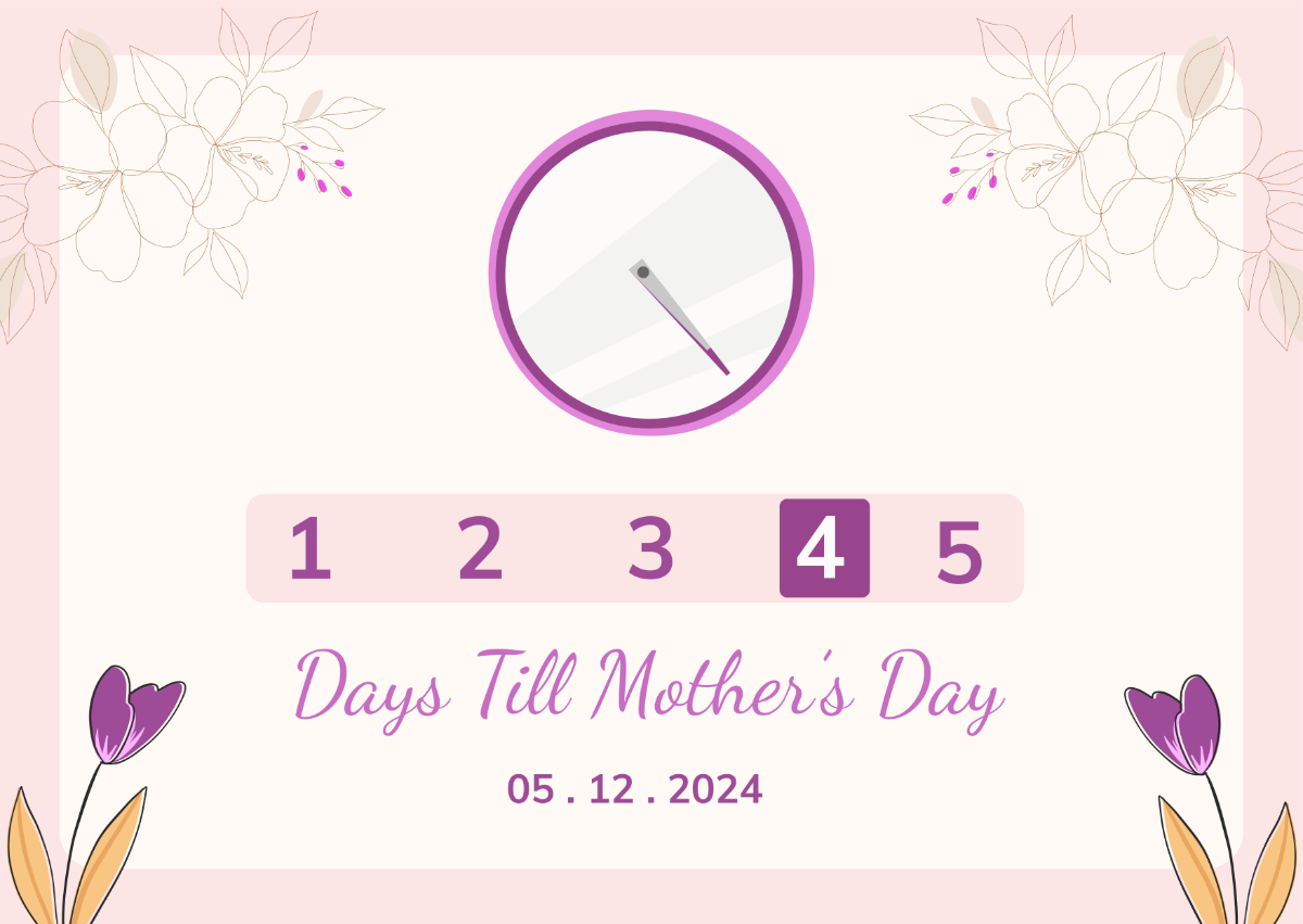 Free Mother's Day Advent Calendar Template