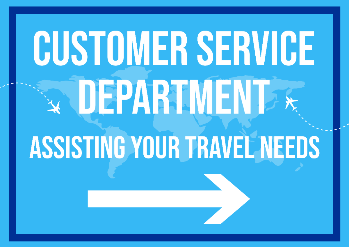 Travel Agency Department Signage Template