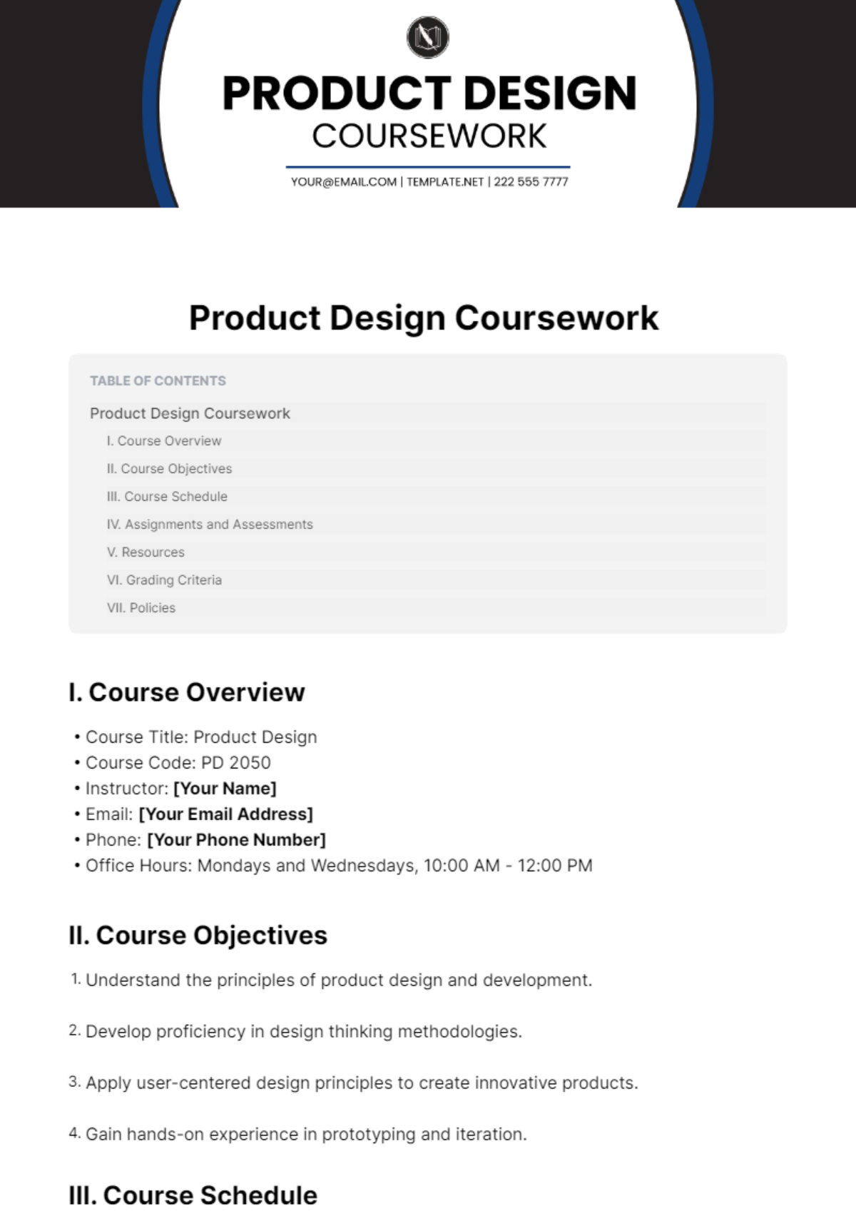 Product Design Coursework Template