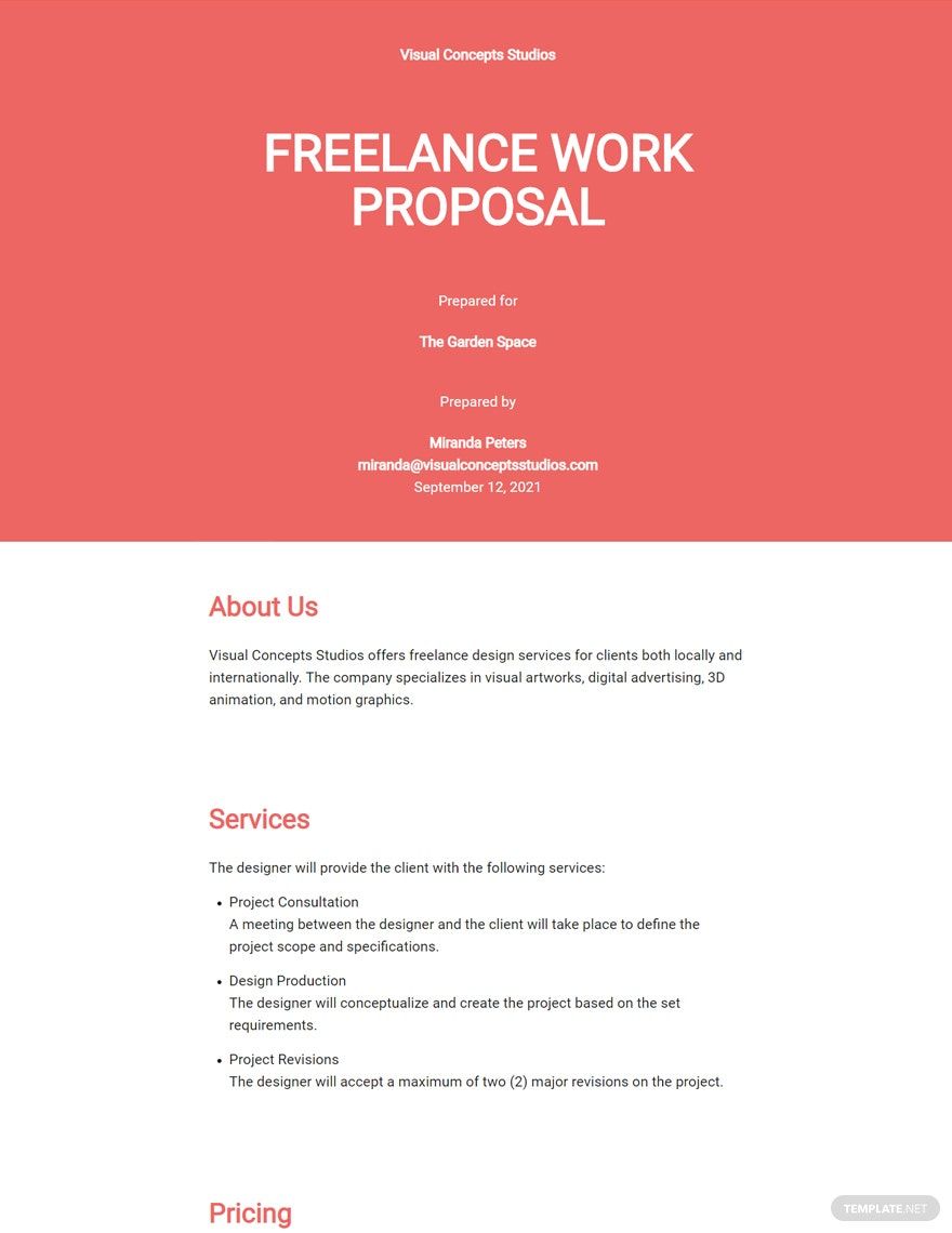 Basic Freelance Proposal Template Google Docs Word Apple Pages