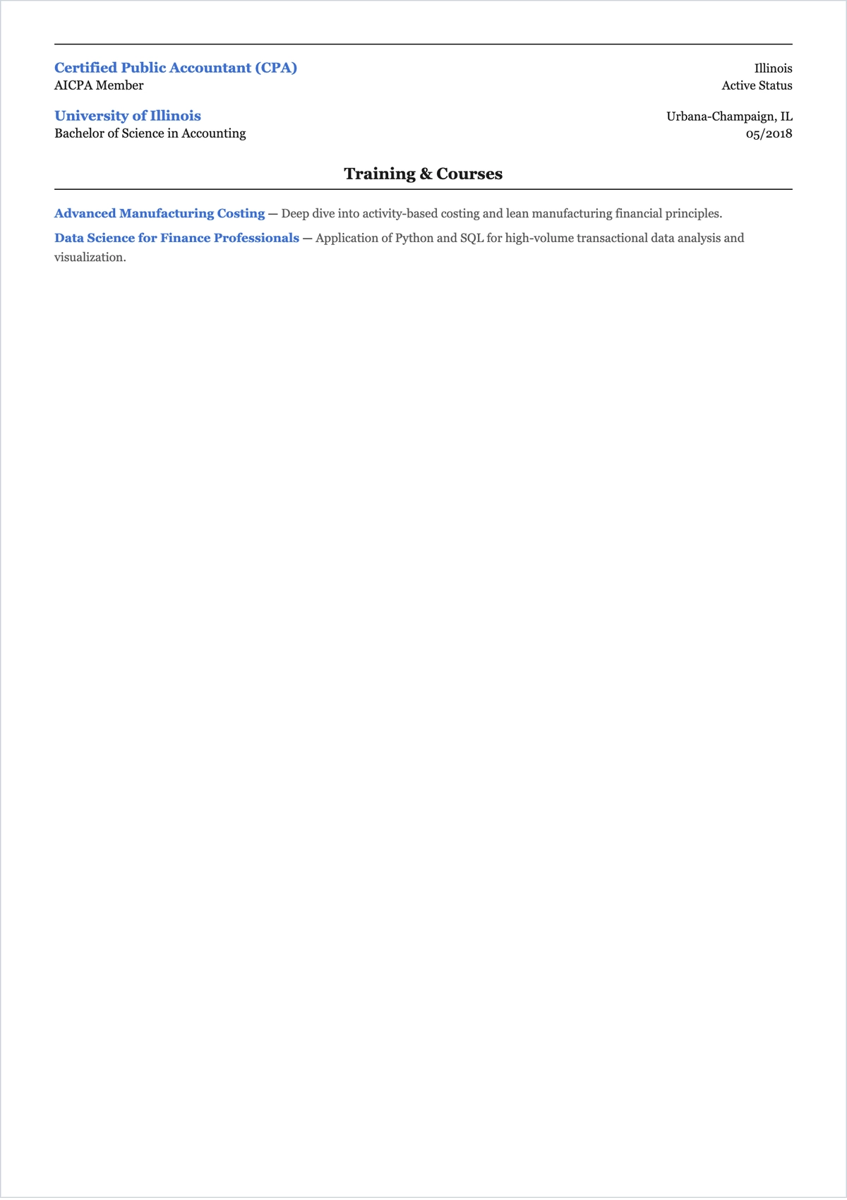 Free Accountant ATS CV Template, AI CV Builder