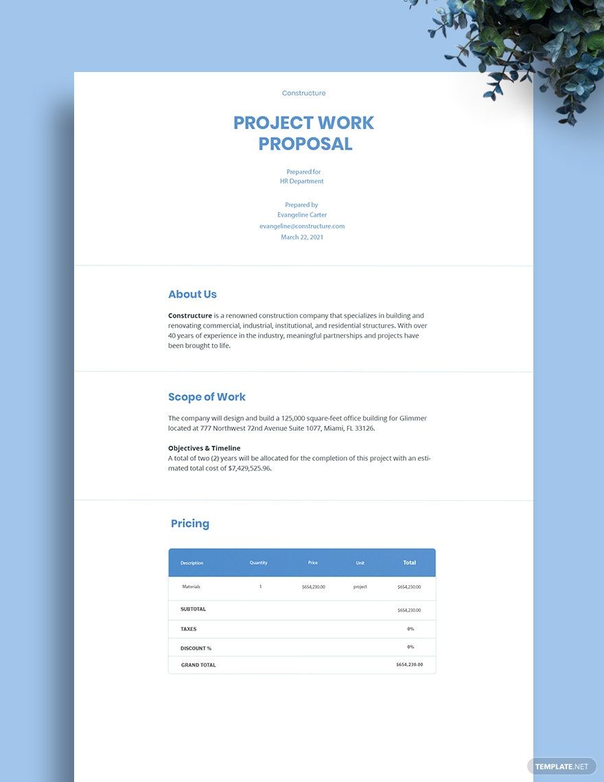 Free Sample Project Work Plan Template - Google Docs, Word, Apple Pages ...