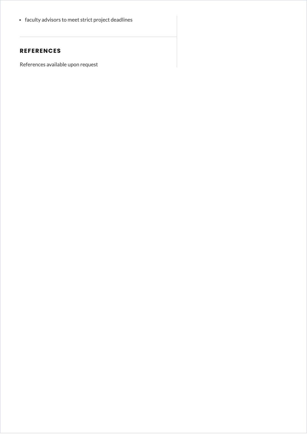 Free Student Beginner ATS CV Template, AI CV Builder