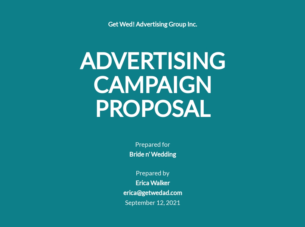 Marketing Campaign Proposal Template Google Docs, Word, Apple Pages